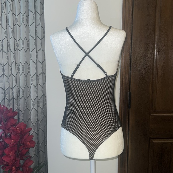 Express Deep Neck Bodysuit with Criss-Cross Straps - Picture 2 of 2